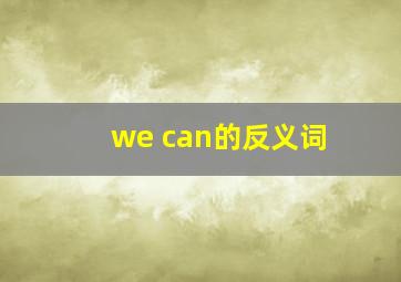 we can的反义词